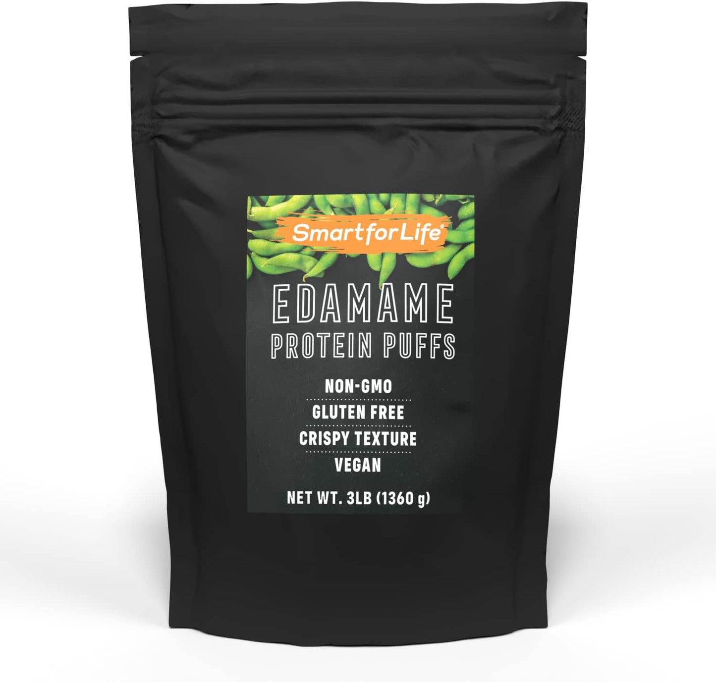 Edamame Soy Protein Puffs: High-Protein, Zero Sugar Isolate Snacks - Non-GMO & Gluten-Free - 3lb Box, 53 Servings - Soy Protein Isolate Puffs