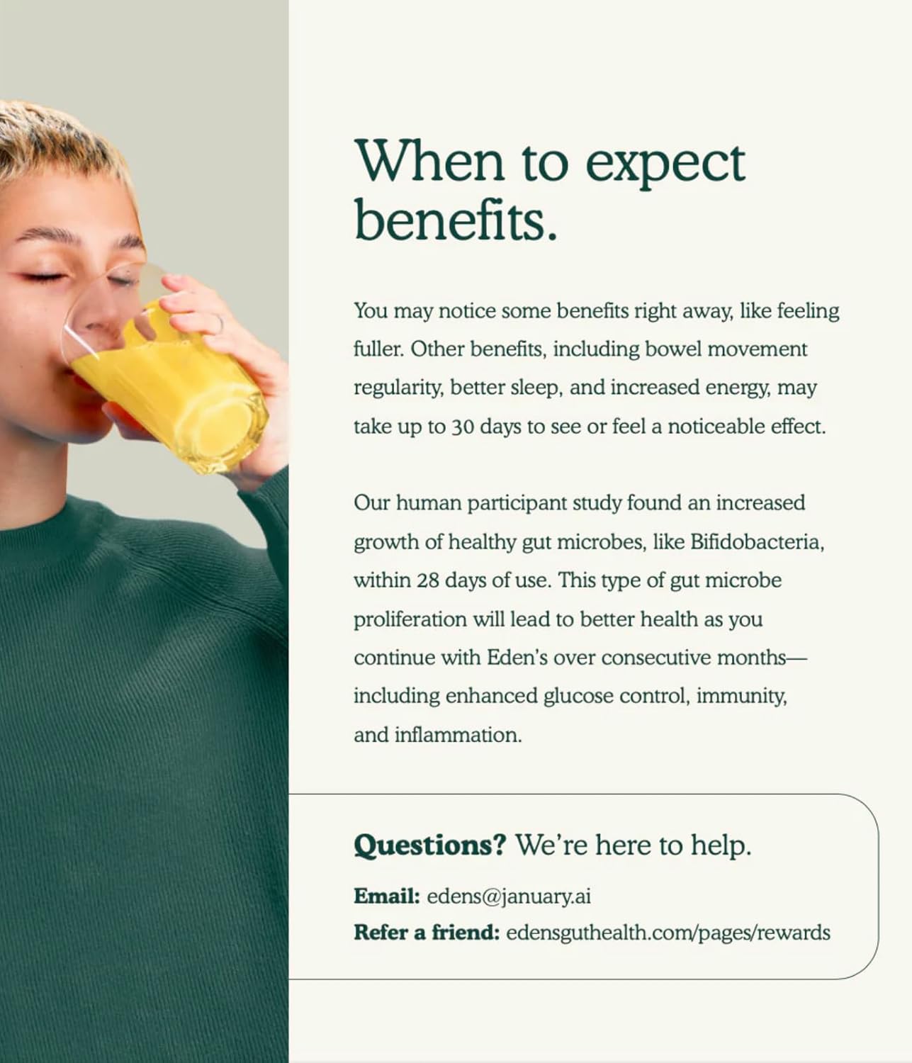 Eden's 3-in-1 Gut Health Supplement with Prebiotics, Probiotics, Polyphenols, and 8g Fiber - Daily Support