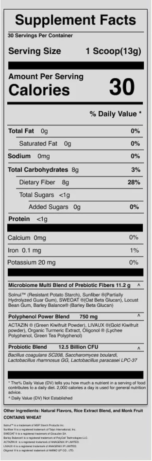 Eden's 3-in-1 Gut Health Supplement with Prebiotics, Probiotics, Polyphenols, and 8g Fiber - Daily Support