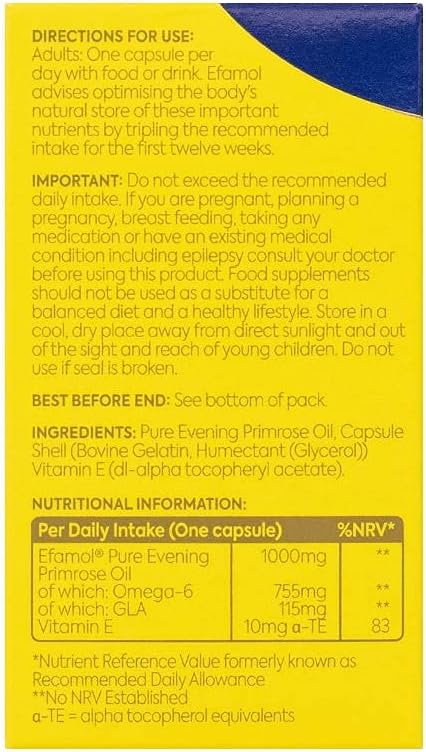 Efamol Evening Primrose Oil Capsules - 1000mg (30 Count)