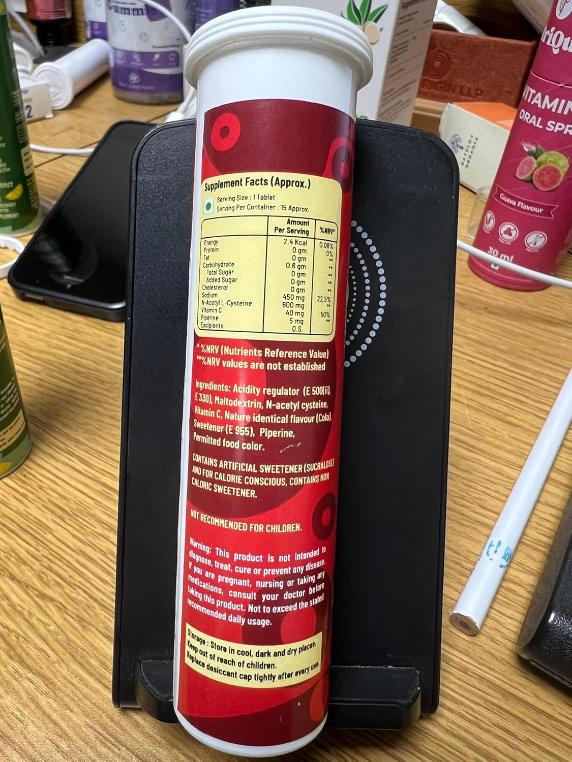 Effervescent NAC Supplement 600mg for Lung Detox & Gym Support - Cola Flavour Tablets for Glutathione Boost - Men & Women's N-Acetyl-Cysteine