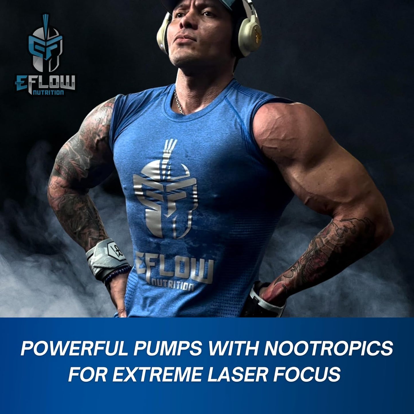 eFlow Nutrition Enflate Preworkout Supplement - Stimulant-Free Nootropic Powder for Pump, Focus, and Energy - Sour Watermelon Flavor - 30 Servings for Men and Women