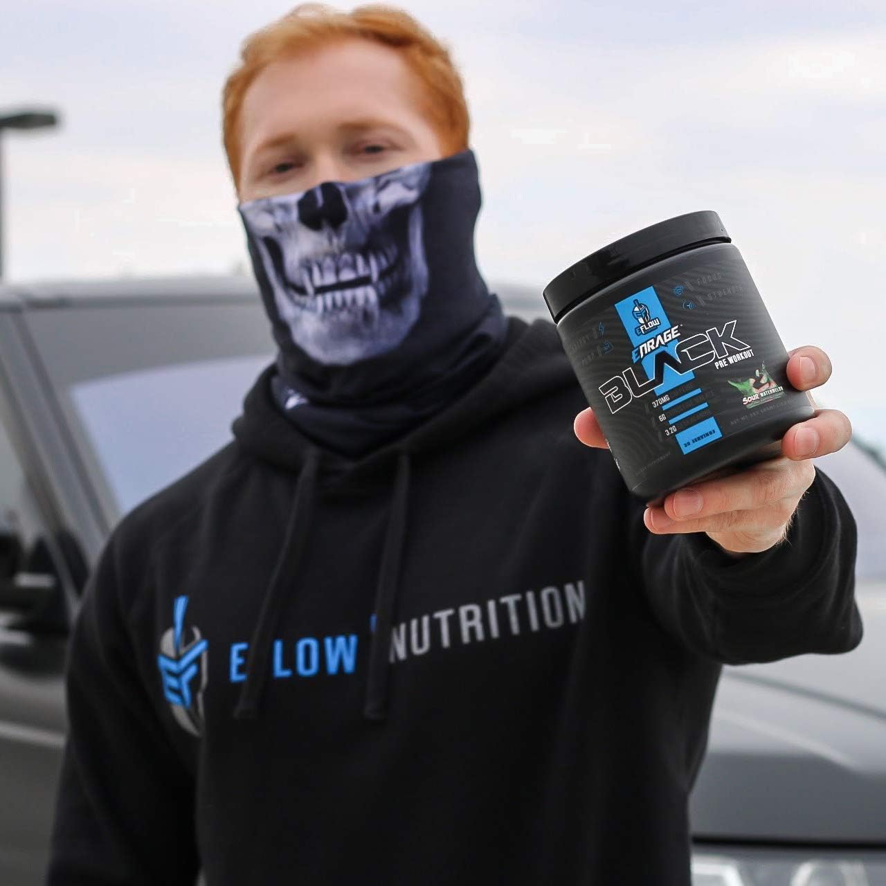 eFlow Nutrition Enrage Black Pre Workout Powder - High Stimulant Supplement for Energy, Pumps, and Strength - Sour Black Cherry Flavor - 30 Servings
