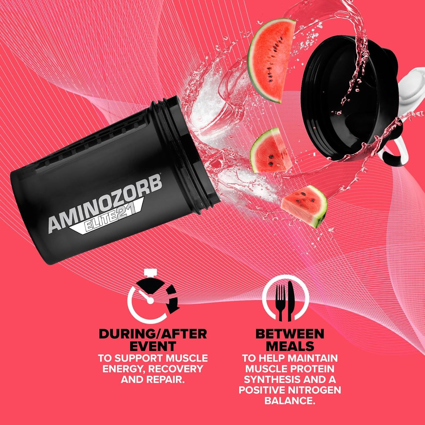 EFX Sports Aminozorb Elite 21 - Full Spectrum Amino Acids & Glutamine - Zero Sugar - Watermelon Flavor - 30 Servings