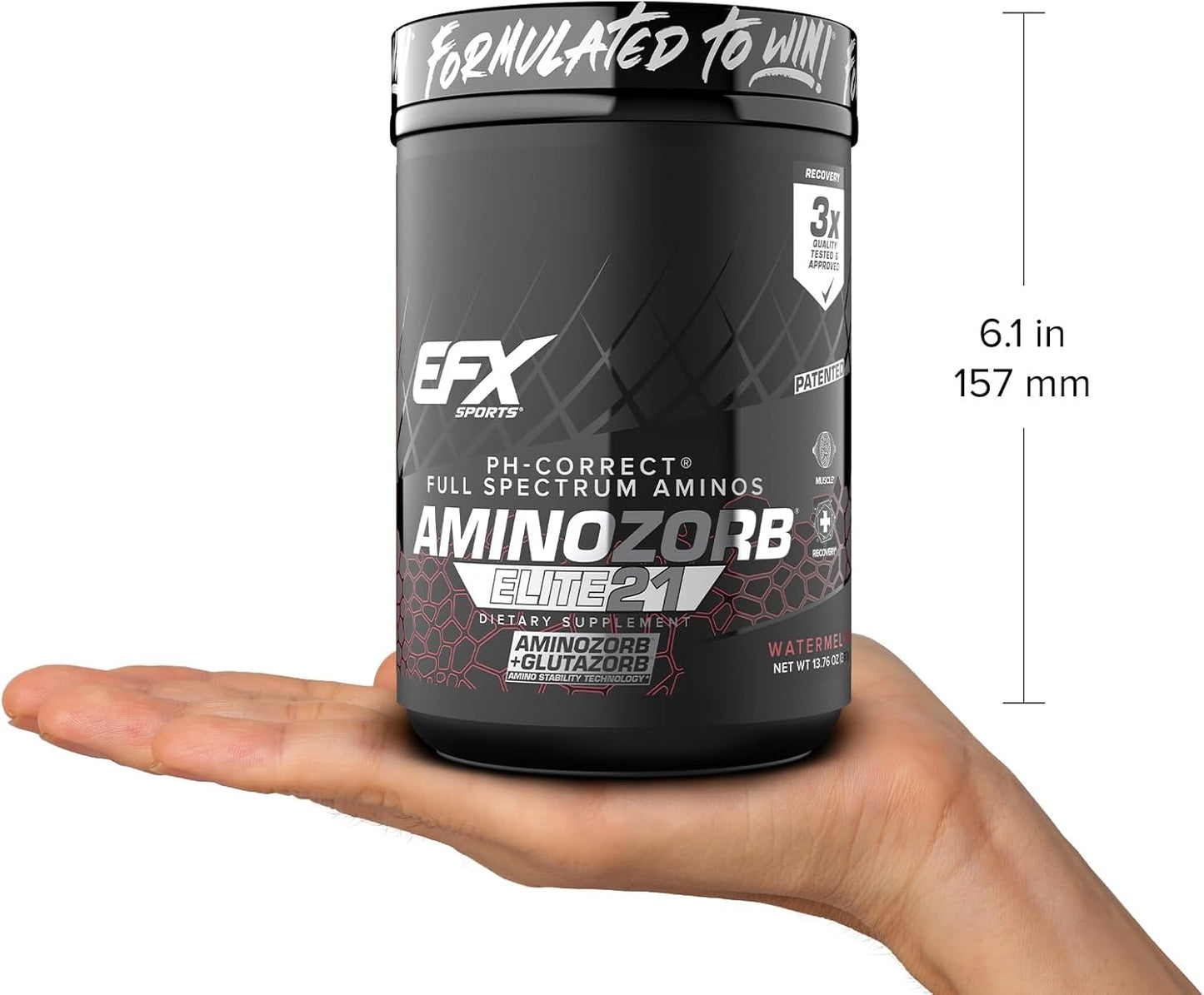EFX Sports Aminozorb Elite 21 - Full Spectrum Amino Acids & Glutamine - Zero Sugar - Watermelon Flavor - 30 Servings