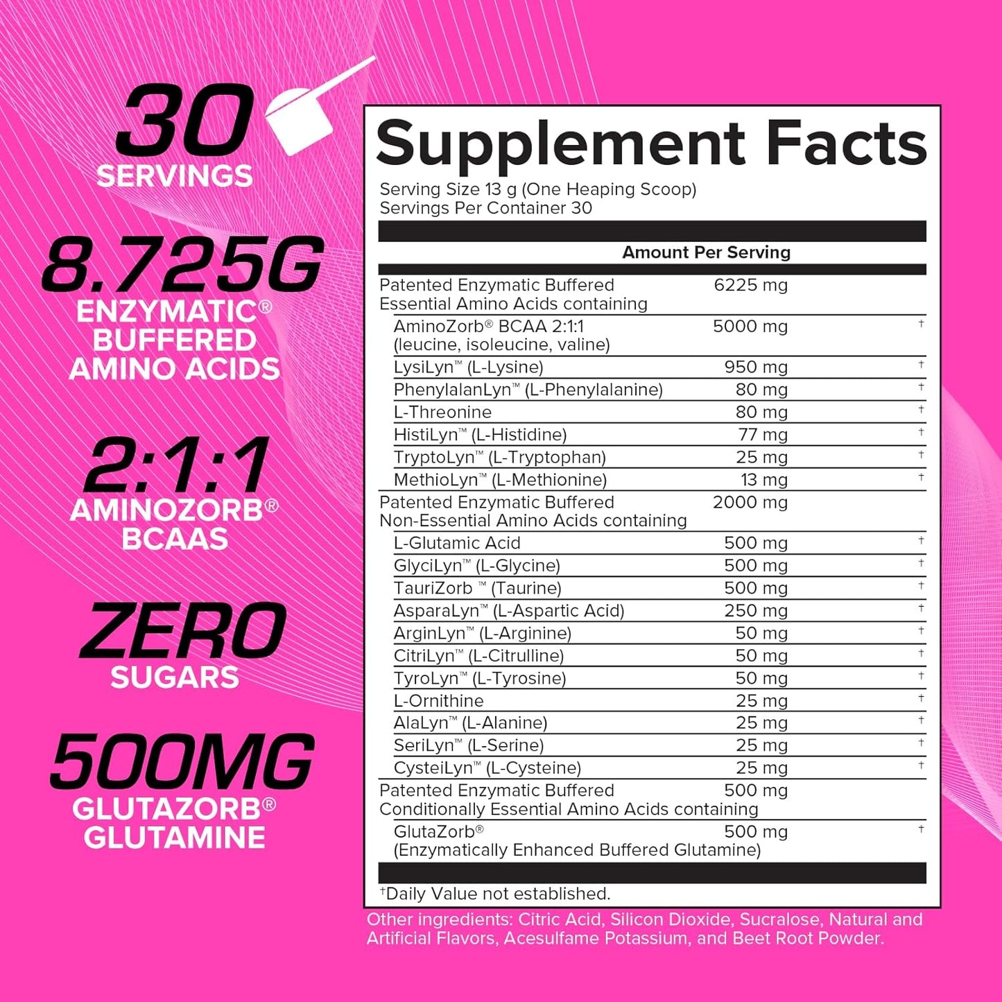 EFX Sports Aminozorb Elite 21 Pink Bubblegum - PH-Correct, Full Spectrum Amino Acids with Glutamine - Non-Essential & Essential Aminos - Zero Sugars - 30 Servings