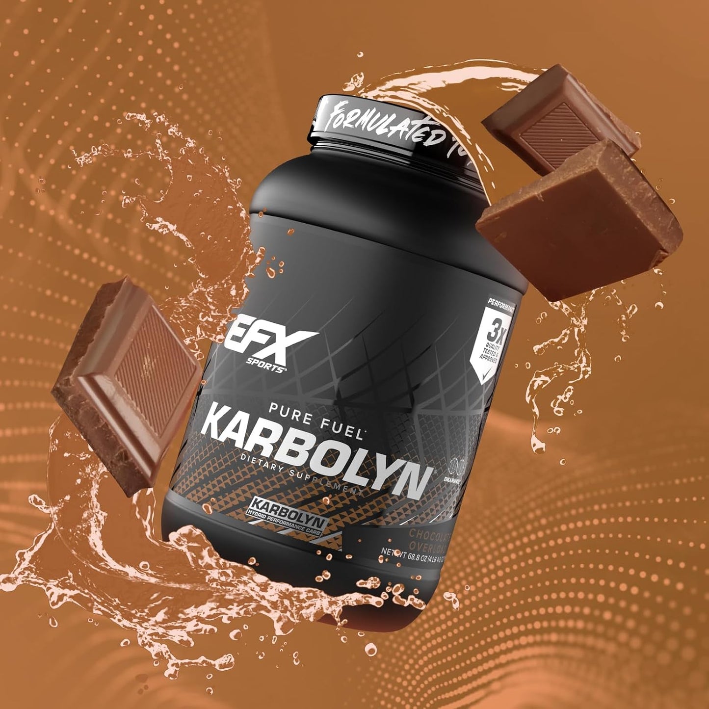 EFX Sports Karbolyn Fuel Carb Powder - Chocolate Overload - 36 Servings - Fast Absorbing, Sustained Energy, Quick Recovery - Stimulant Free