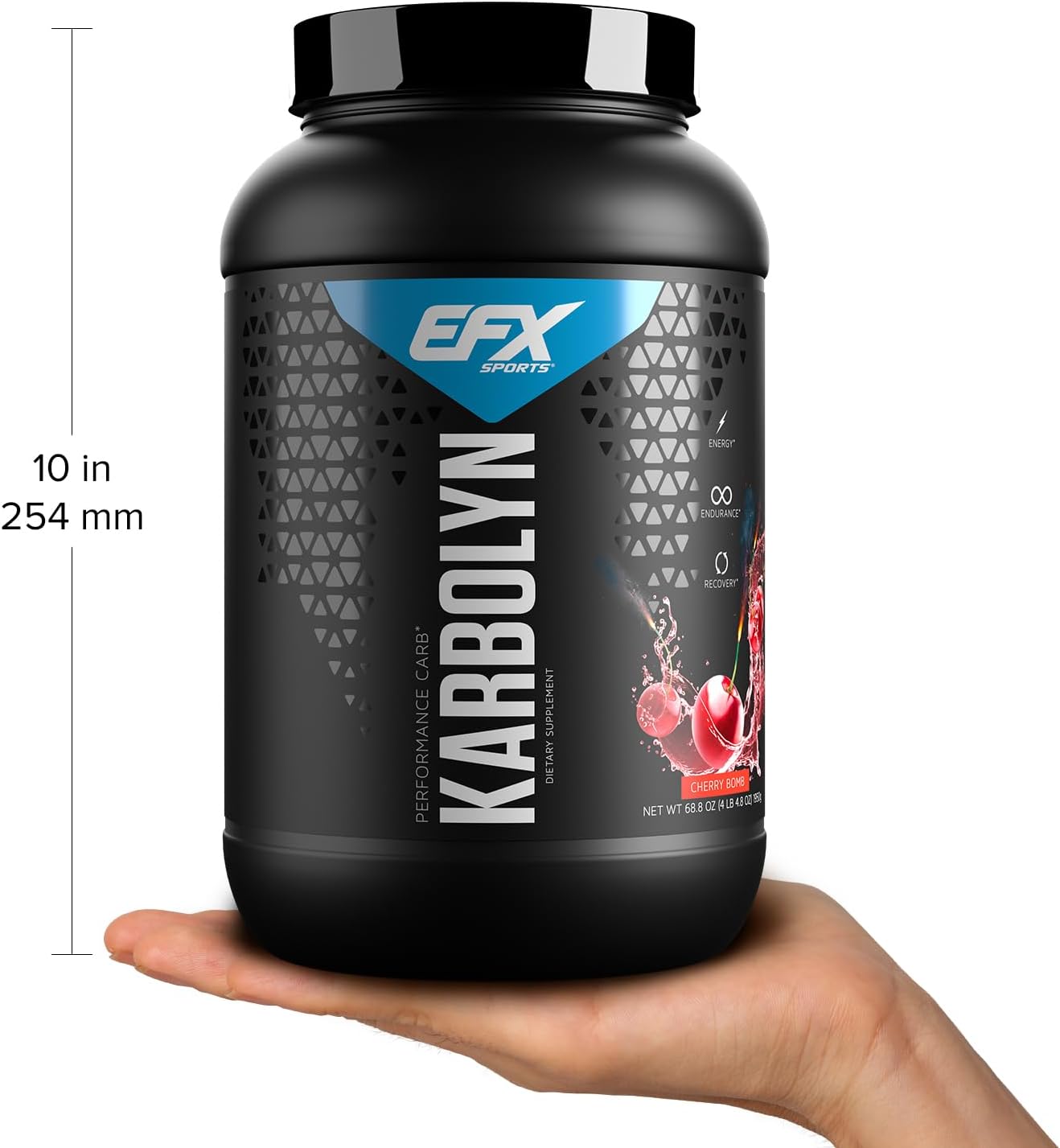 EFX Sports Karbolyn Fuel: Cherry Bomb Carbohydrate Powder for Carb Load, Energy, Recovery - 37 Servings
