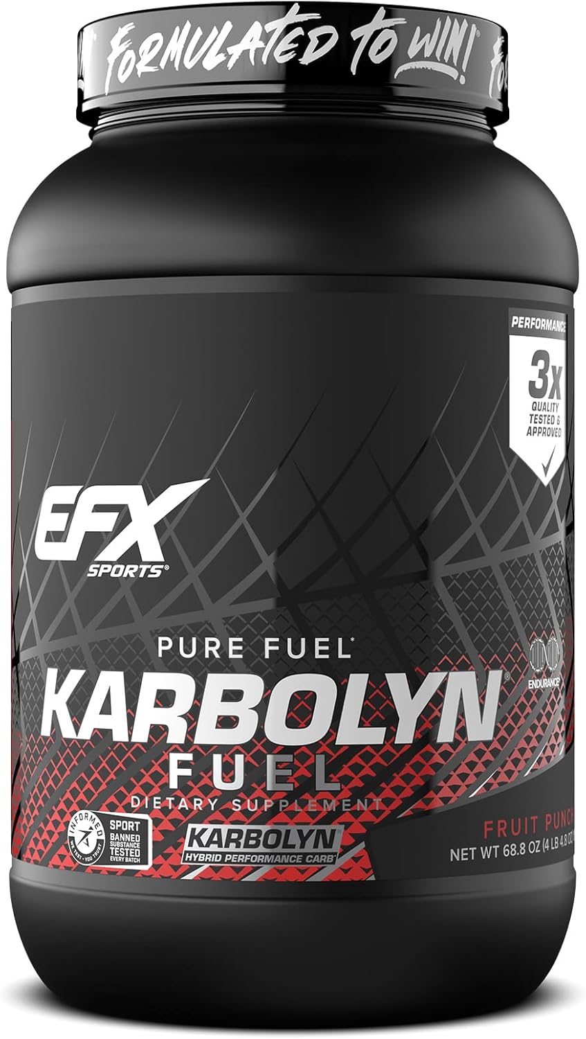EFX Sports Karbolyn Fuel: Fast-Absorbing Carb Powder for Energy & Recovery - Fruit Punch Flavor - 36 Servings