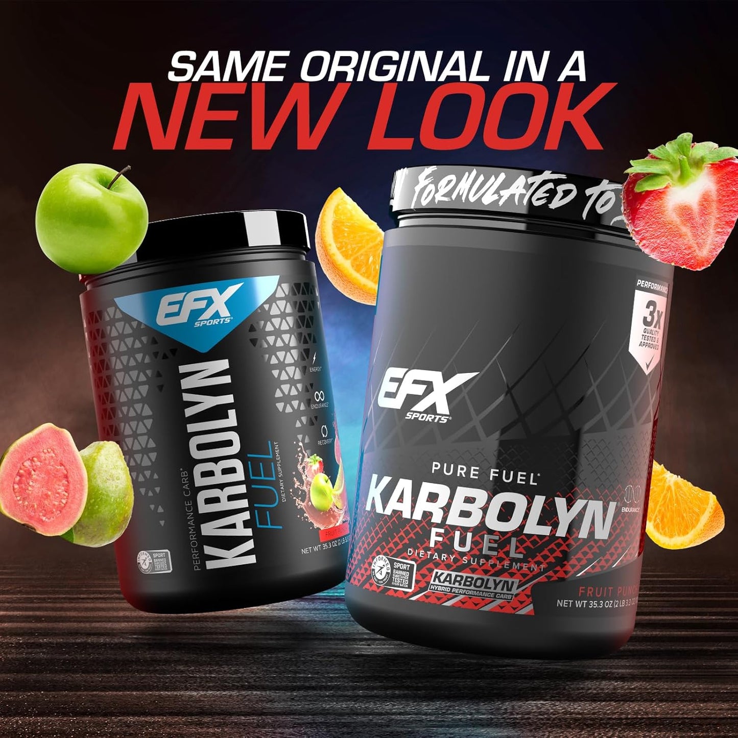 EFX Sports Karbolyn Fuel: Fast-Absorbing Carbohydrate Powder for Carb Loading, Sustained Energy, and Quick Recovery - Fruit Punch Flavor - 18 Servings