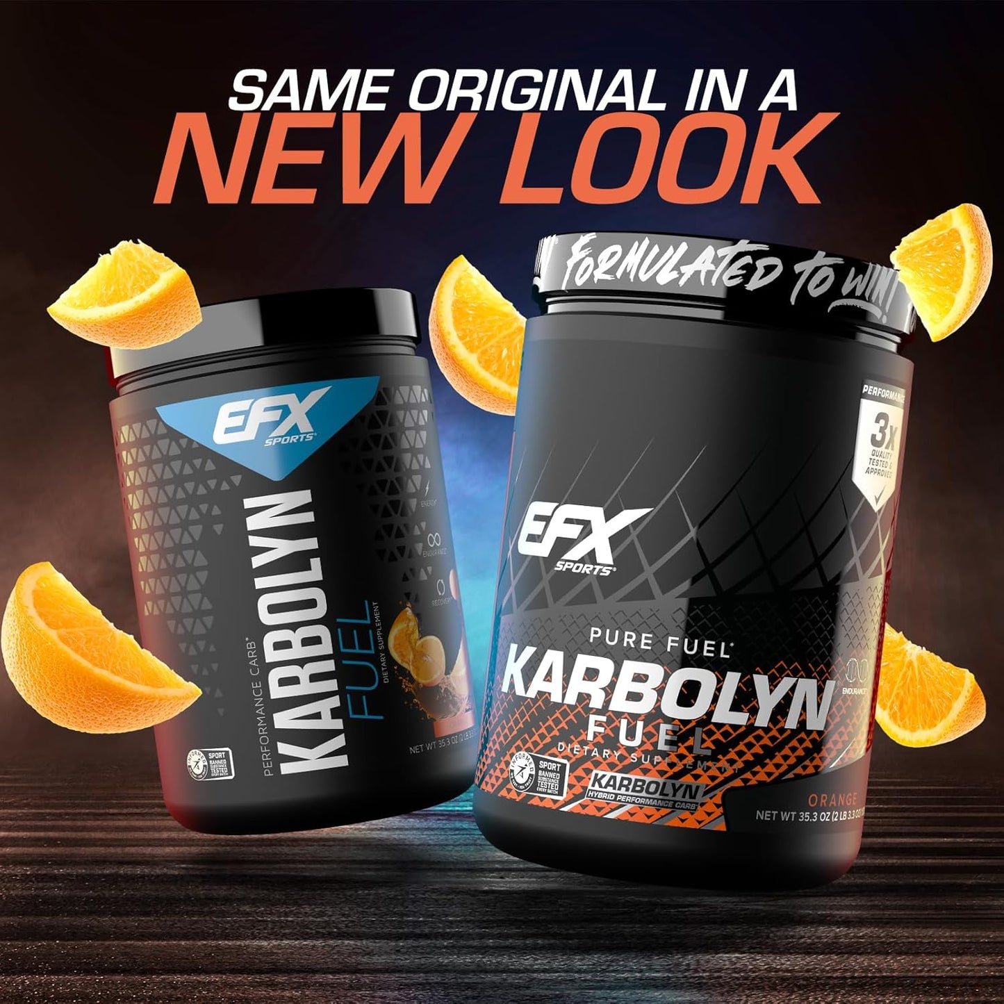 EFX Sports Karbolyn Fuel Powder - Fast-Absorbing Carbs for Energy & Recovery - Orange Flavor, 18 Servings