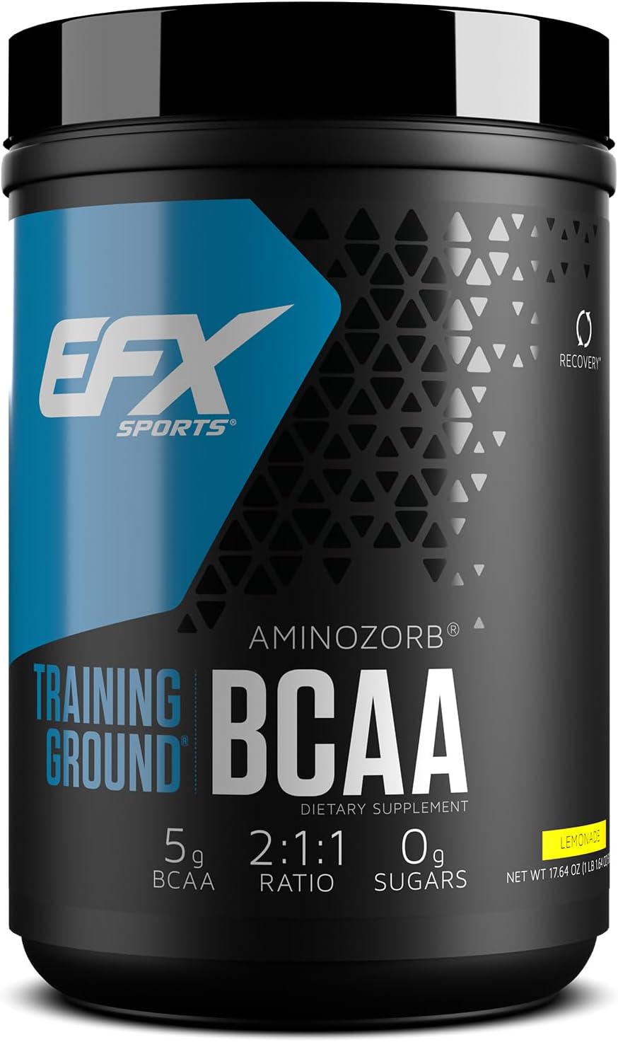 EFX Sports Training Ground BCAA Lemonade Flavor - 500g Sugar-Free Amino Acid Supplement for Pre, Intra, or Post Workout