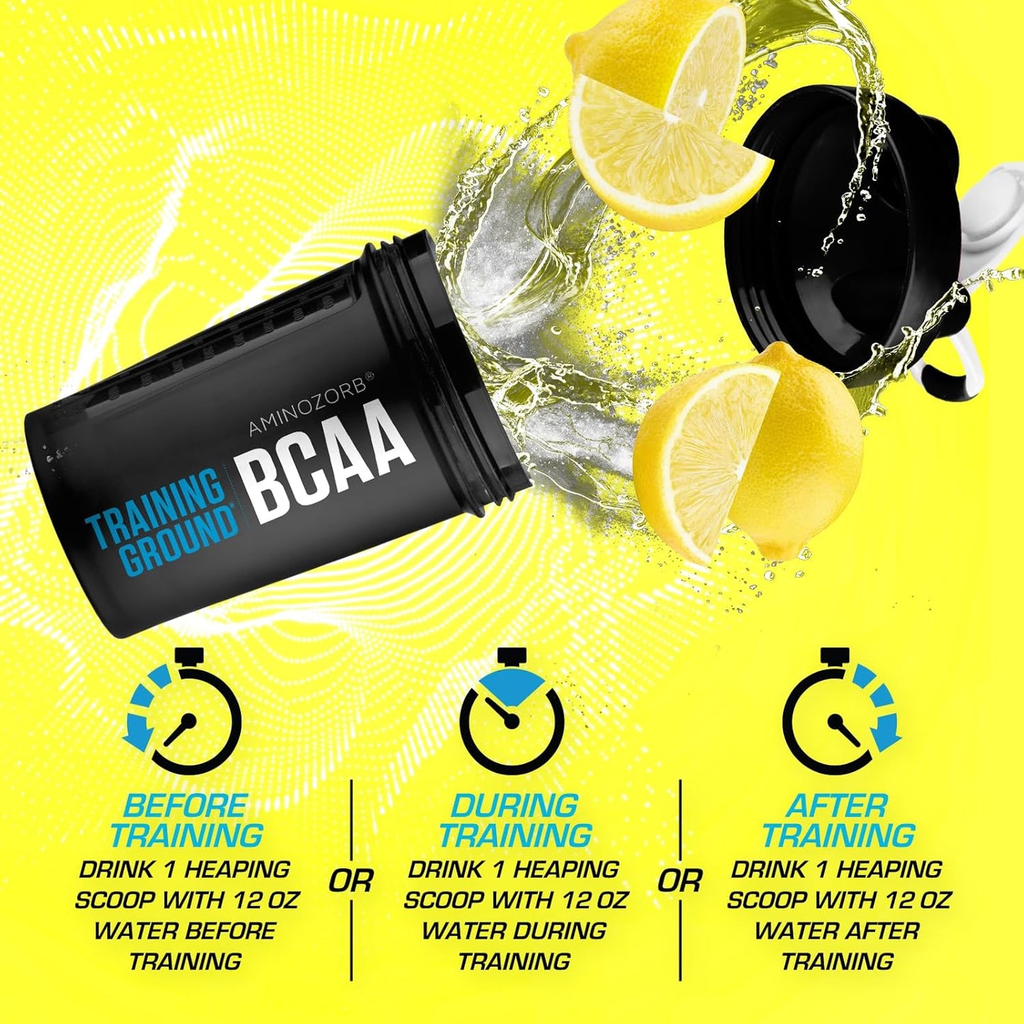 EFX Sports Training Ground BCAA Lemonade Flavor - 500g Sugar-Free Amino Acid Supplement for Pre, Intra, or Post Workout