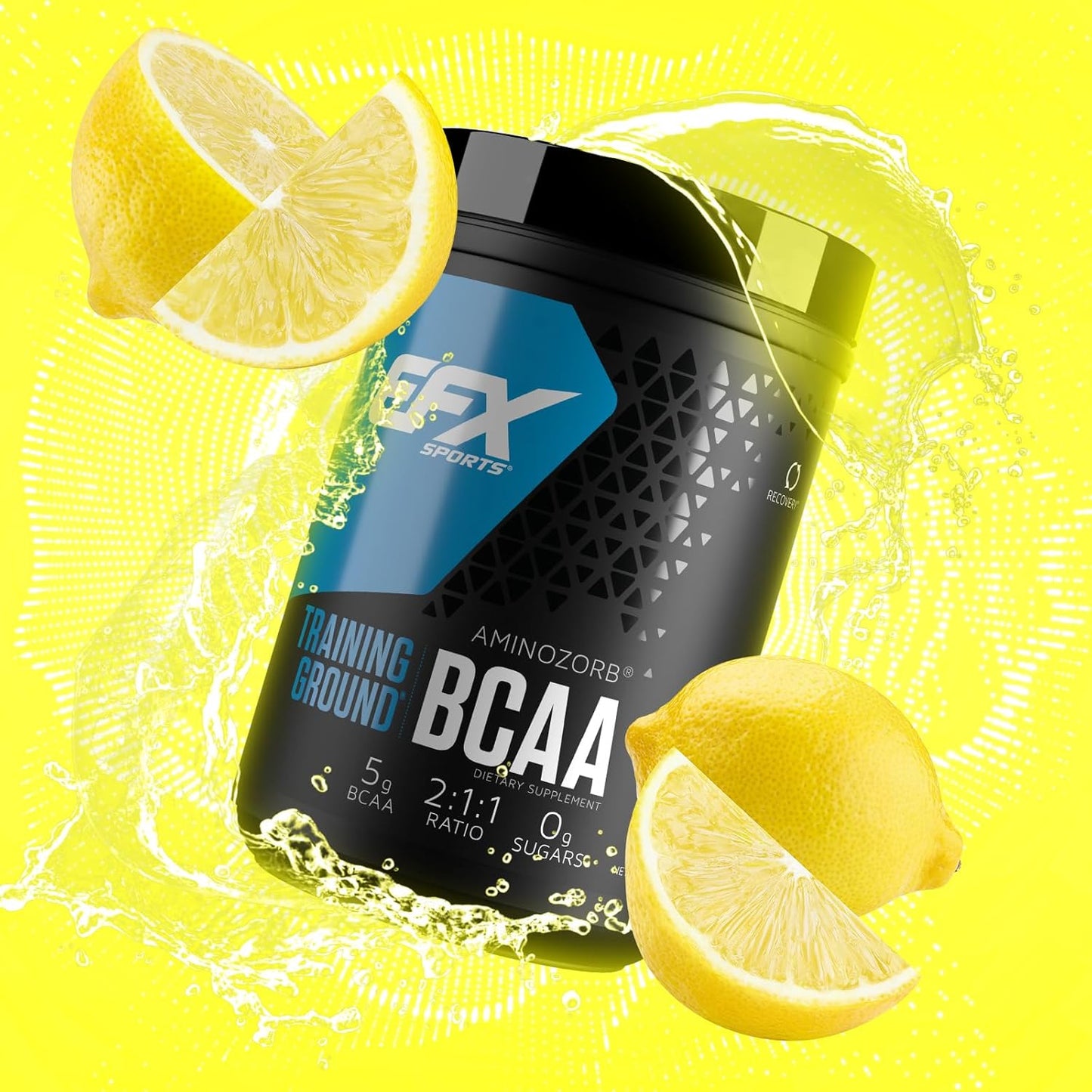 EFX Sports Training Ground BCAA Lemonade Flavor - 500g Sugar-Free Amino Acid Supplement for Pre, Intra, or Post Workout