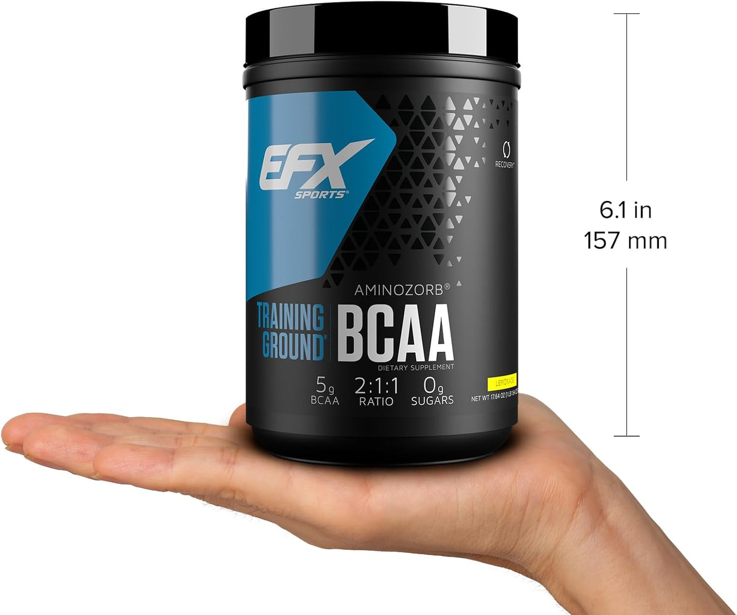 EFX Sports Training Ground BCAA Lemonade Flavor - 500g Sugar-Free Amino Acid Supplement for Pre, Intra, or Post Workout