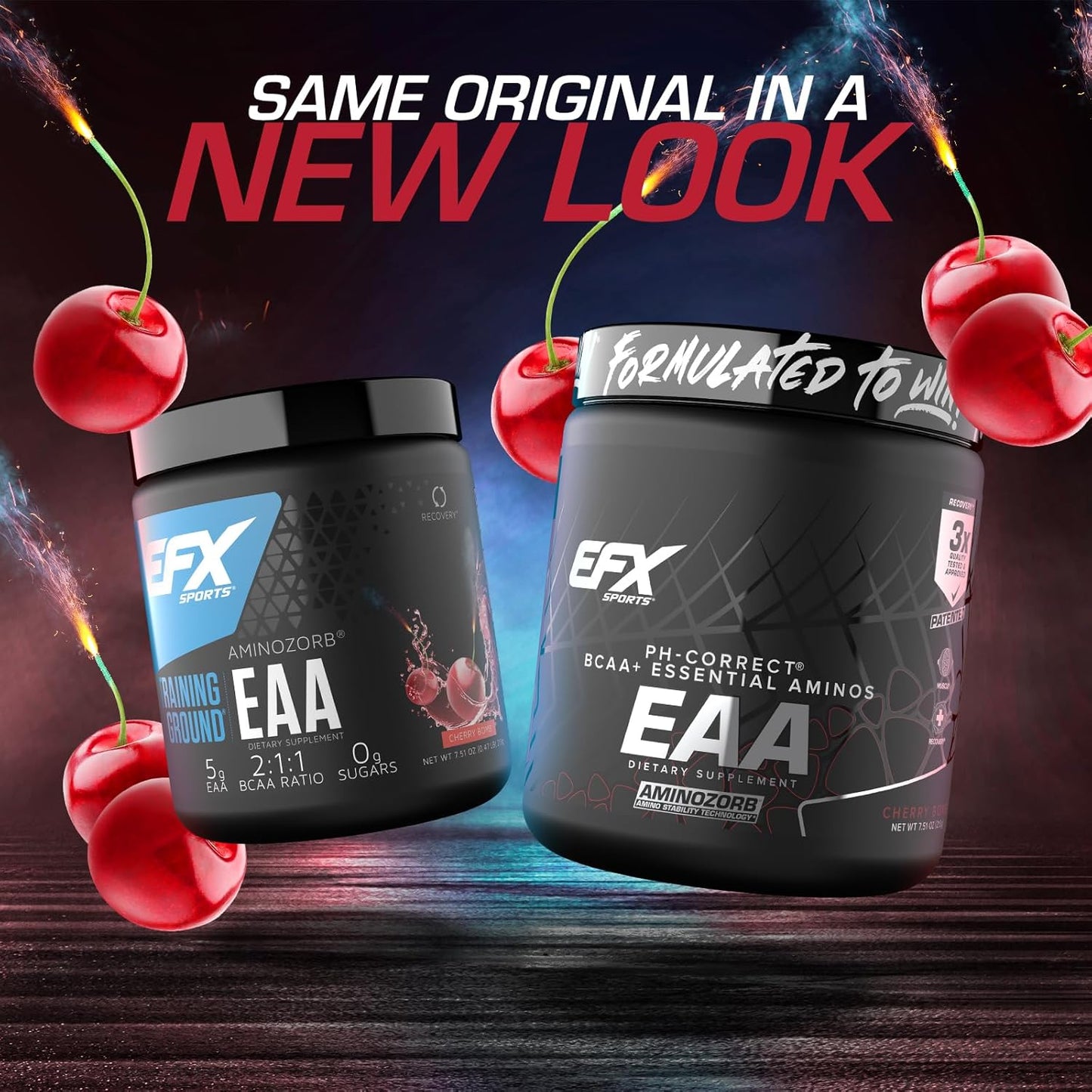 EFX Sports Training Ground EAA Supplement for Energy, Protein Synthesis, and Workout Recovery - 40 Servings, Cherry Bomb Flavor