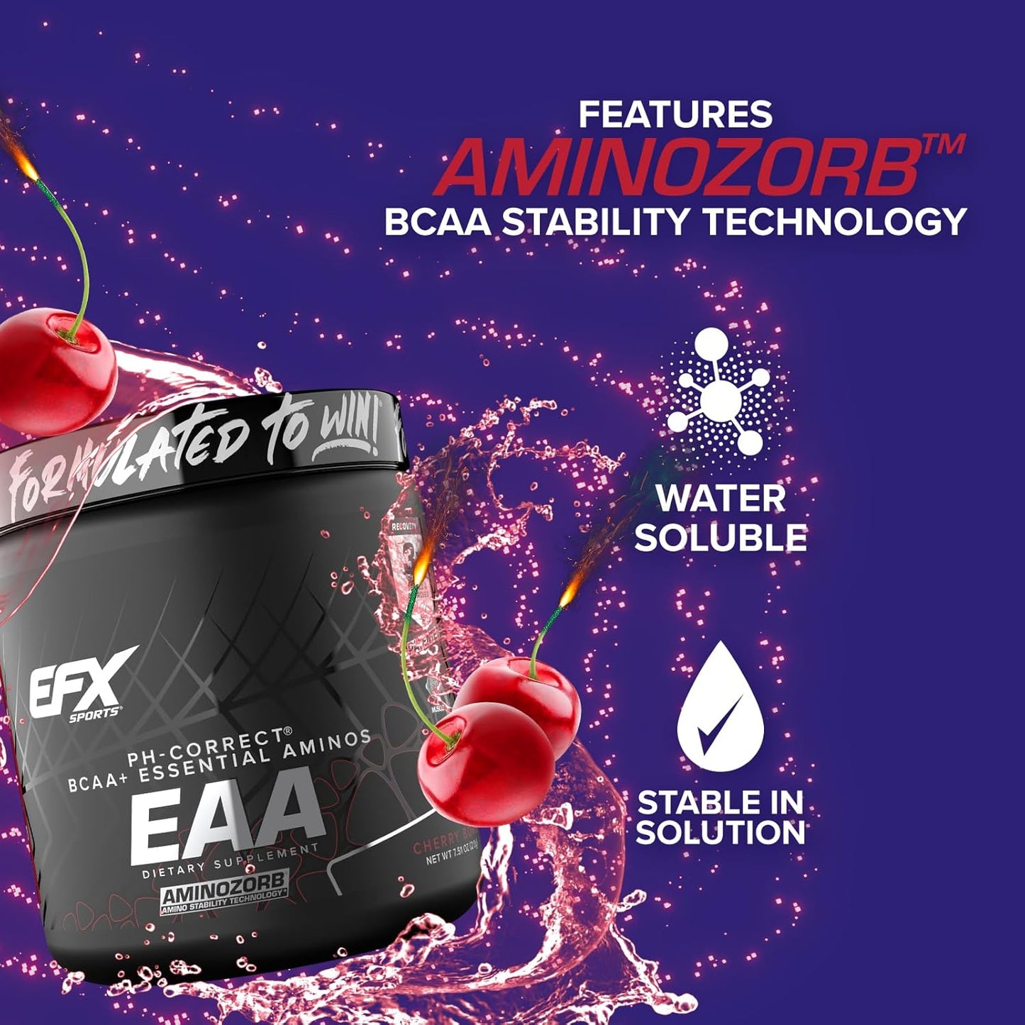 EFX Sports Training Ground EAA Supplement for Energy, Protein Synthesis, and Workout Recovery - 40 Servings, Cherry Bomb Flavor