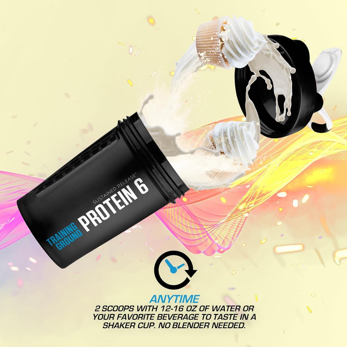 EFX Sports Training Ground Protein 6 Blend | 26g 6-Source Sustained Release Protein Powder | Whey, Egg White, & Pea Protein | 32 Servings Vanilla Flavor