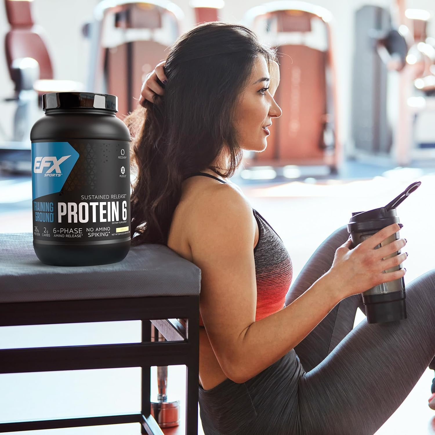 EFX Sports Training Ground Protein 6 Blend | 26g 6-Source Sustained Release Protein Powder | Whey, Egg White, & Pea Protein | 32 Servings Vanilla Flavor