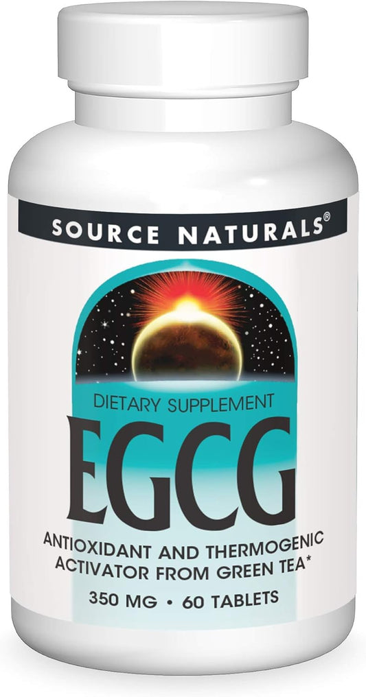 EGCG Antioxidant and Thermogenic Activator from Green Tea - 350mg, 60 Tablets by Source Naturals