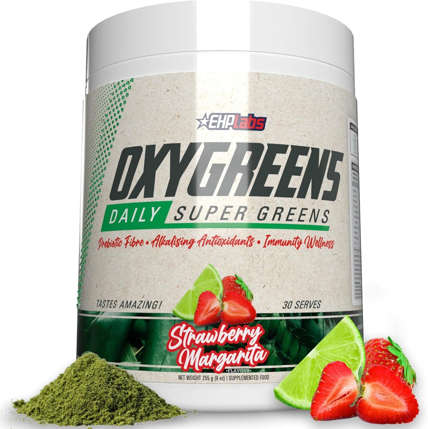 EHP Labs OxyGreens Super Greens Powder - Spirulina & Chlorella Superfood with Prebiotic Fiber & Antioxidants, Immunity Boost - 30 Servings