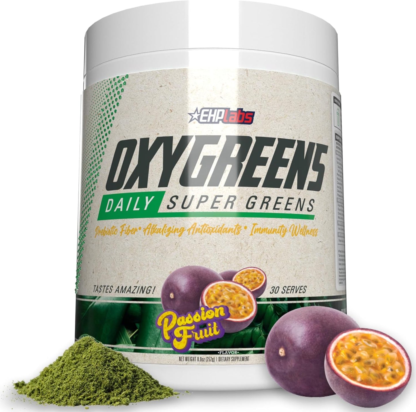 EHP Labs OxyGreens Super Greens Powder - Spirulina & Chlorella Superfood with Prebiotic Fiber & Antioxidants, Immunity Support - 30 Servings