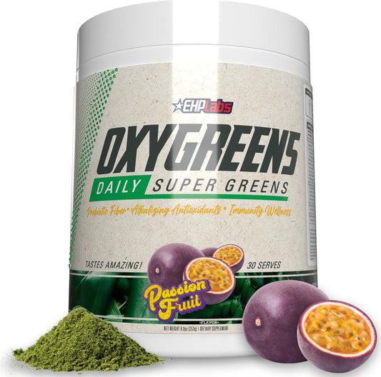 EHP Labs OxyGreens Super Greens Powder - Spirulina & Chlorella Superfood with Prebiotic Fiber & Antioxidants, Immunity Support - 30 Servings