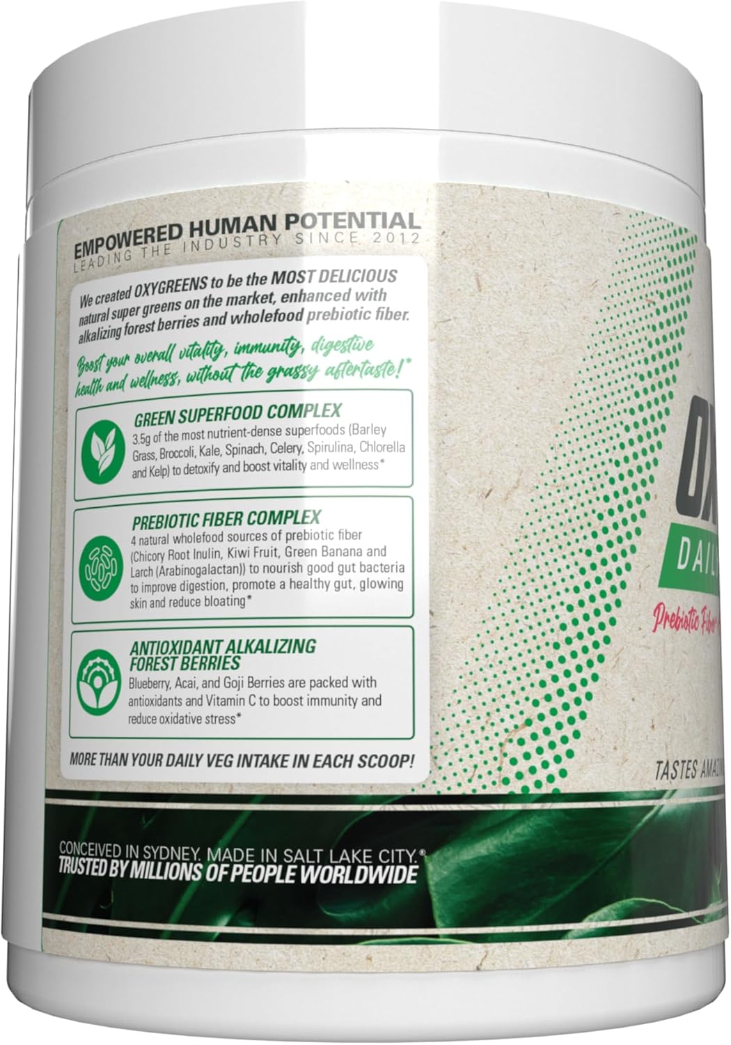 EHP Labs OxyGreens Super Greens Powder - Spirulina & Chlorella Superfood with Prebiotic Fiber & Antioxidants, Immunity Support - 30 Servings, Lychee Flavor