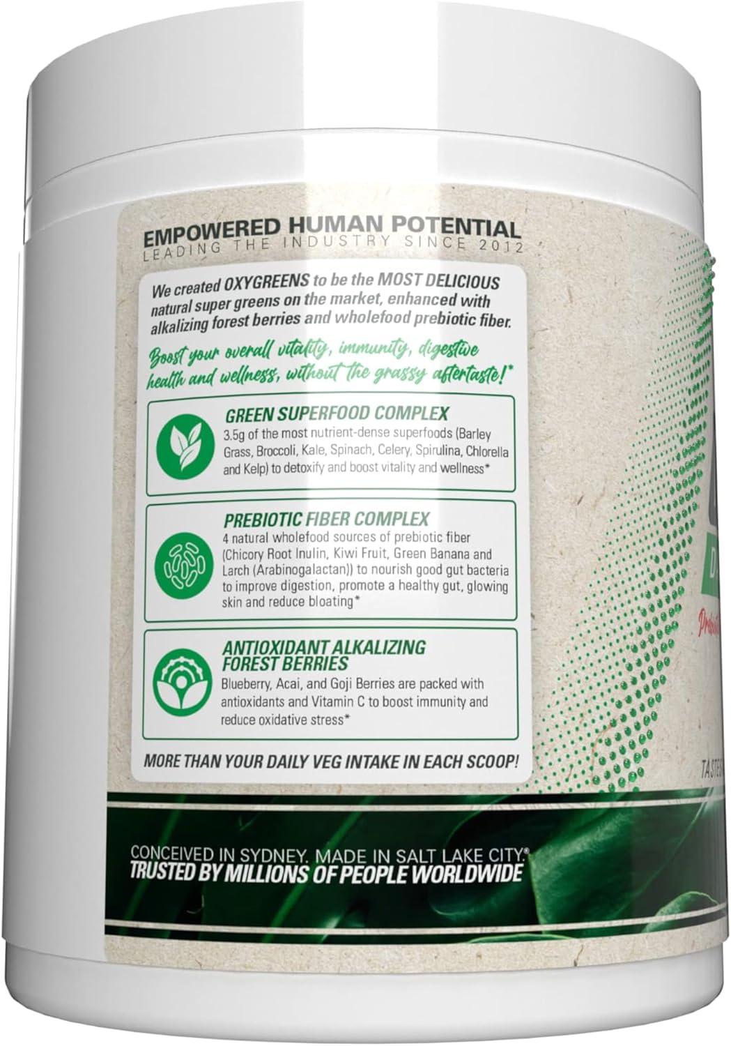 EHP Labs OxyGreens Super Greens Powder - Spirulina & Chlorella Superfood with Prebiotic Fiber & Antioxidants, Immunity Boost - 30 Servings