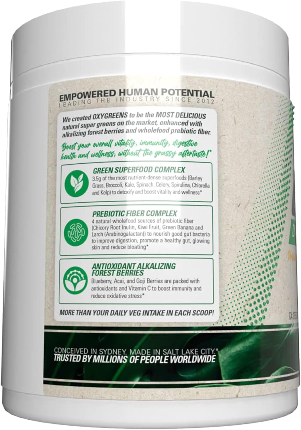 EHP Labs OxyGreens Super Greens Powder - Spirulina & Chlorella Superfood with Prebiotic Fiber & Antioxidants, Immunity Support - 30 Servings