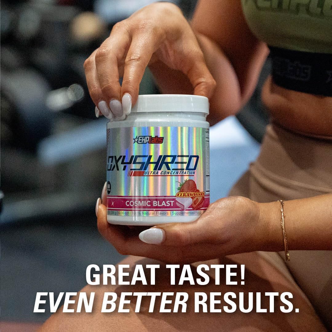 EHP Labs OxyShred Cosmic Blast Pre Workout Powder - Energy Boost Drink with L Glutamine & Acetyl L Carnitine, 60 Servings
