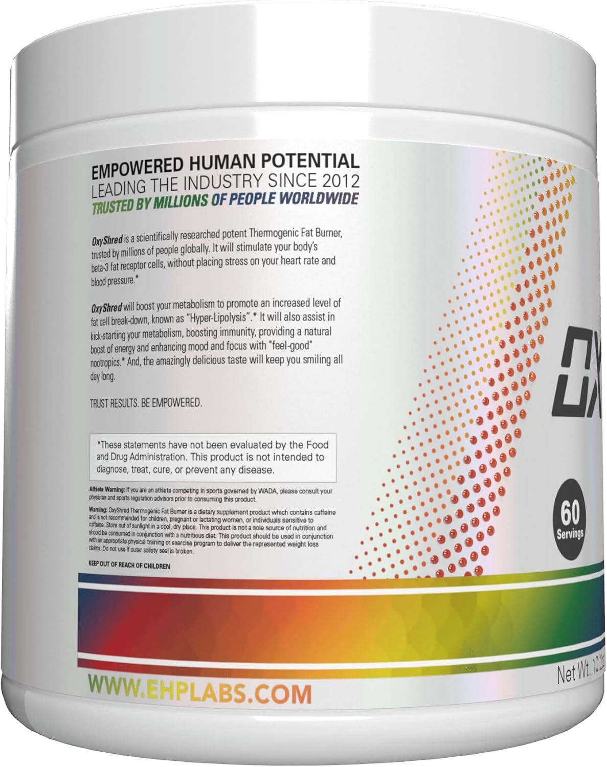 EHP Labs OxyShred Pre Workout Powder - Gummy Snake Flavor, 60 Servings, Energy Boost with L Glutamine & Acetyl L Carnitine