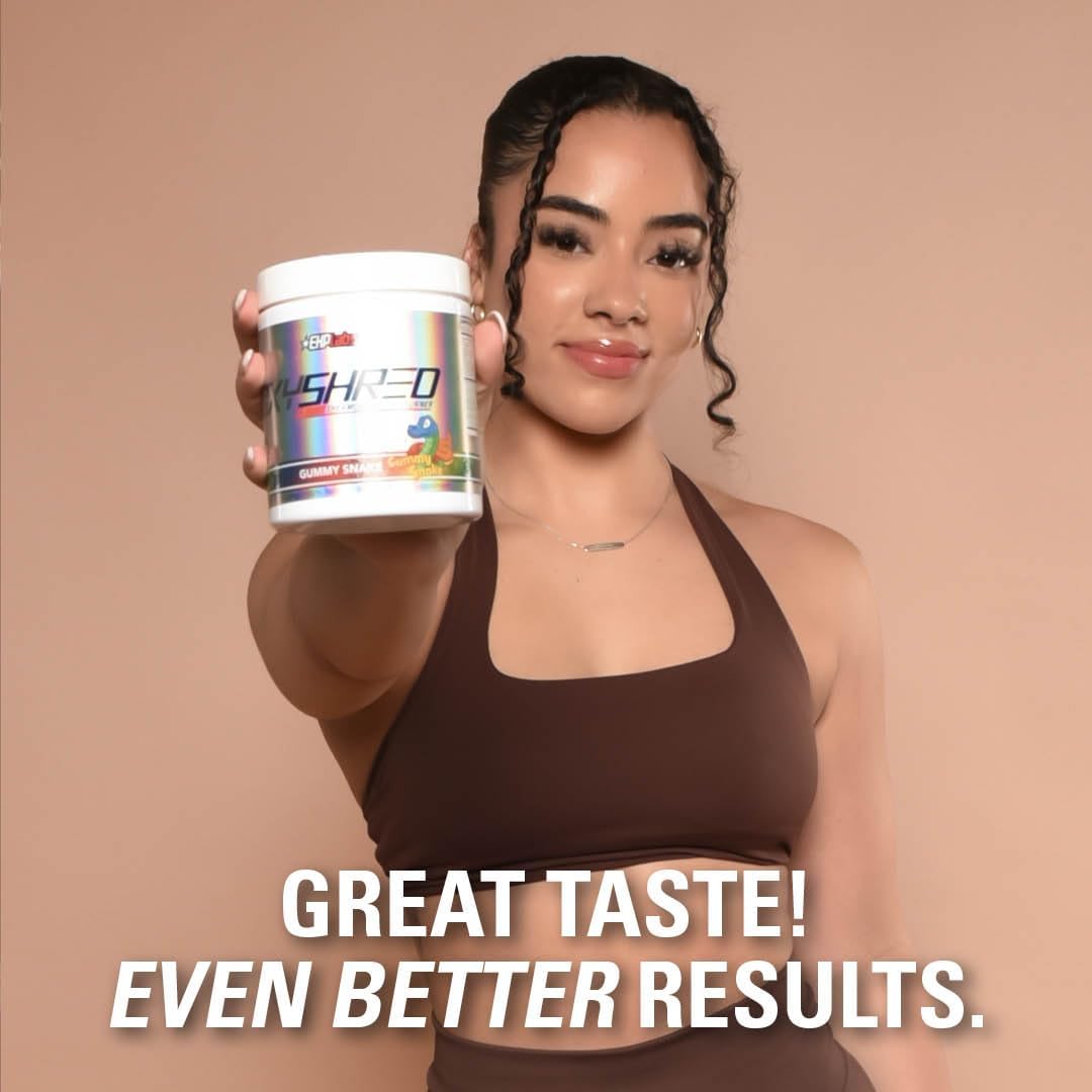 EHP Labs OxyShred Pre Workout Powder - Gummy Snake Flavor, 60 Servings, Energy Boost with L Glutamine & Acetyl L Carnitine