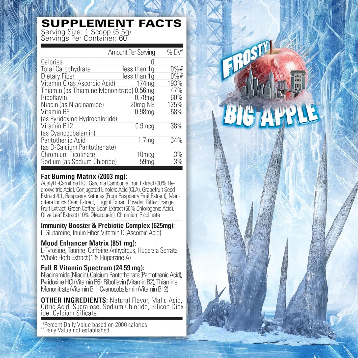 EHP Labs x Ghostbusters OxyShred Pre Workout Powder Supplement - Frosty Big Apple Flavor with Acetyl L Carnitine for Energy Boost - 60 Servings