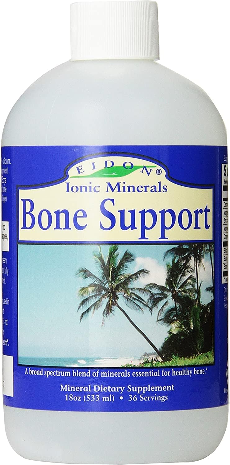 Eidon Ionic Minerals Bone Support Liquid Supplement - Bioavailable Trace Mineral Drops for Bone Health, Calcium, Magnesium, Zinc, Manganese, Silica, Sulfur, Boron - 18 oz