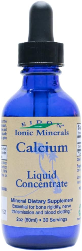 Eidon Ionic Minerals Calcium Supplement - Liquid Concentrate for Healthy Teeth, Bones & Muscles - 2oz Bottle