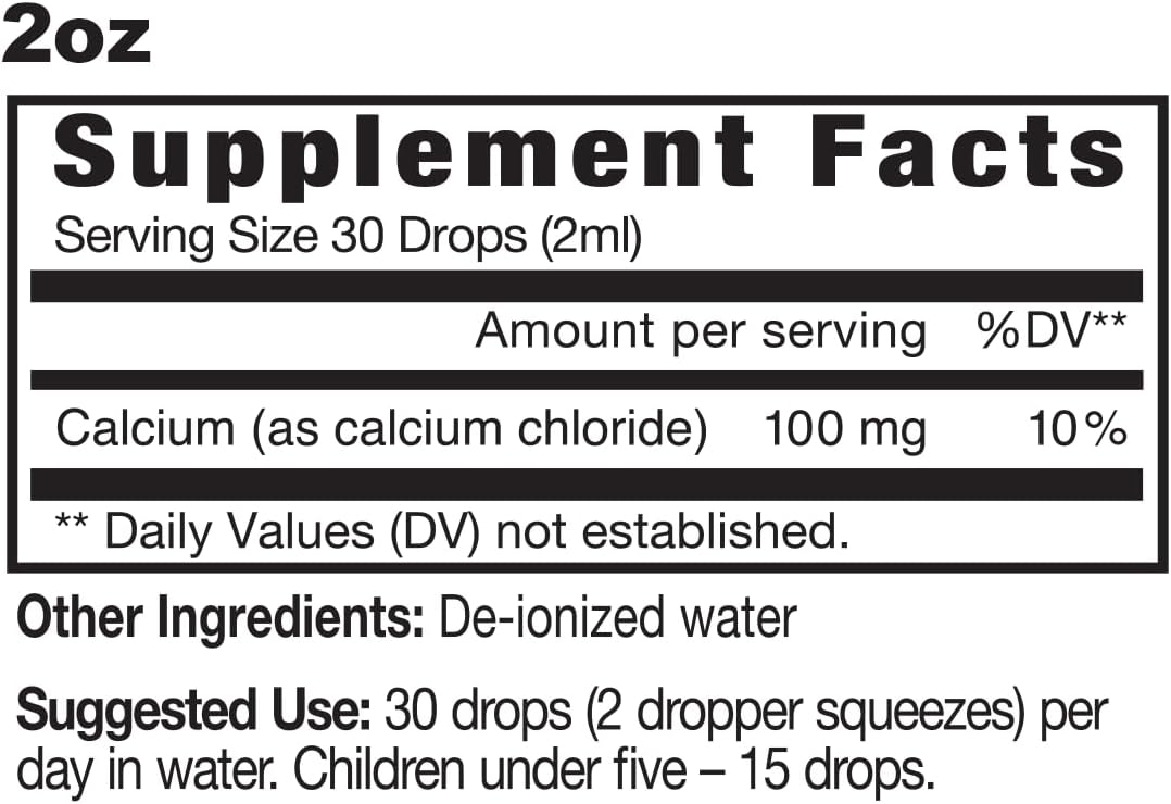 Eidon Ionic Minerals Calcium Supplement - Liquid Concentrate for Healthy Teeth, Bones & Muscles - 2oz Bottle