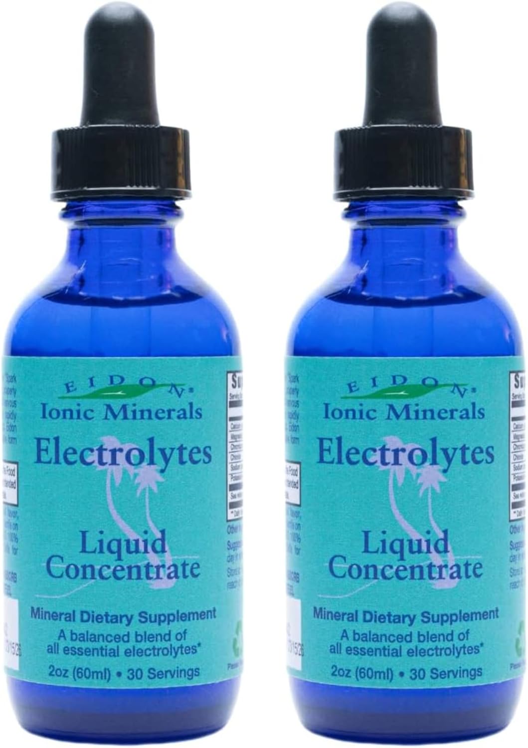 Eidon Ionic Minerals Electrolyte Drops - Liquid Supplement for Balancing and Replenishing Electrolytes in Water, Hydration Support - 2 oz (Pack of 2)