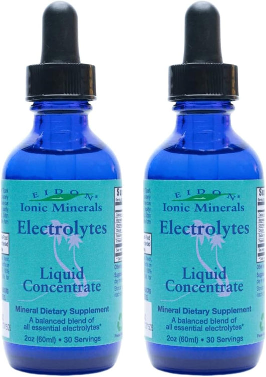 Eidon Ionic Minerals Electrolyte Drops - Liquid Supplement for Balancing and Replenishing Electrolytes in Water, Hydration Support - 2 oz (Pack of 2)