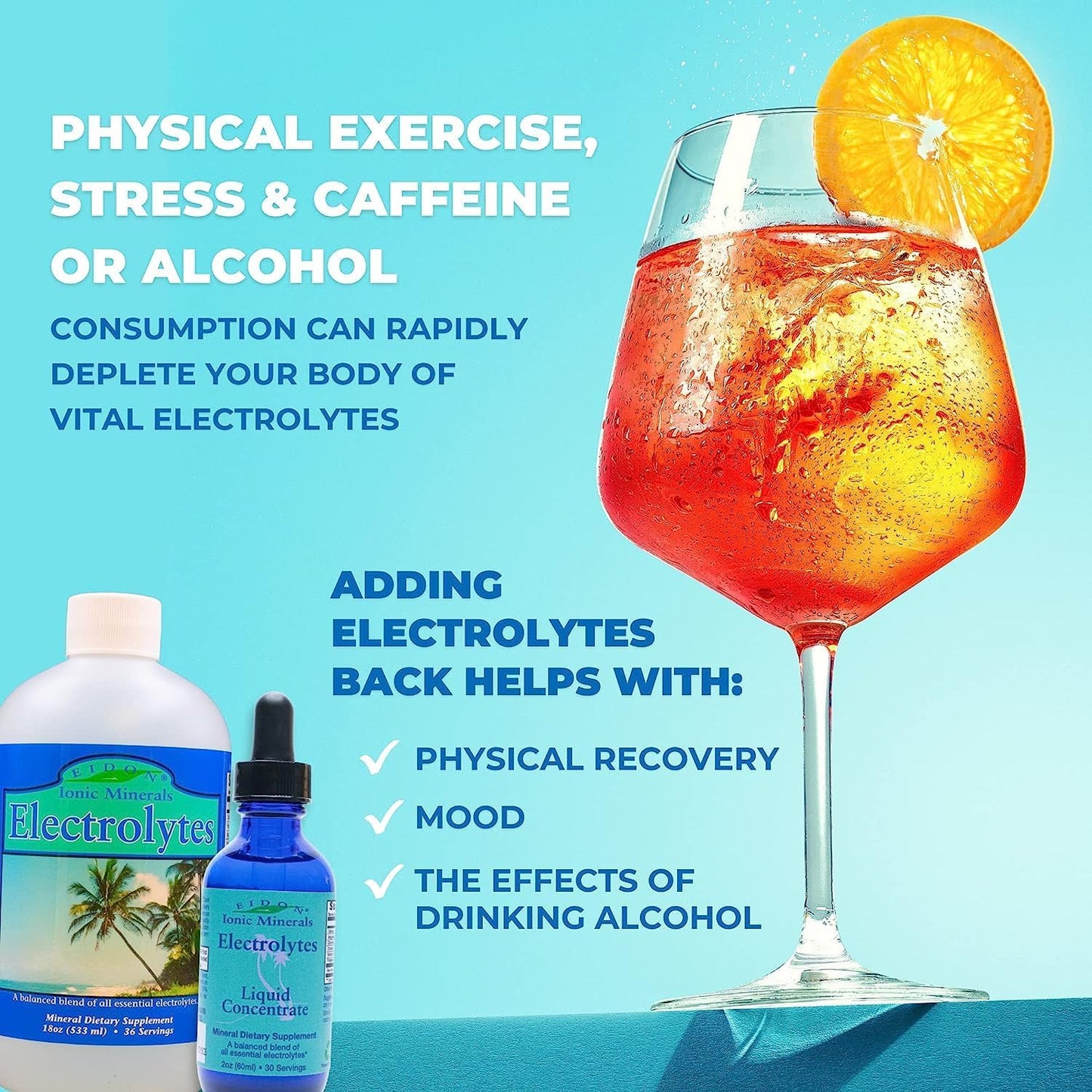 Eidon Ionic Minerals Electrolyte Drops - Liquid Supplement for Balancing and Replenishing Electrolytes in Water, Hydration Support - 2 oz (Pack of 2)