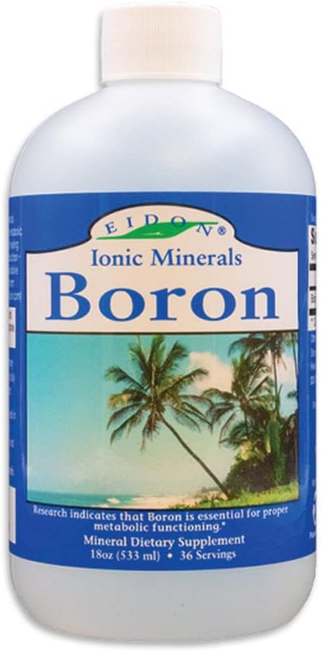 Eidon Ionic Minerals Liquid Boron Drops - 18 oz, Supports Brain and Bone Health, Bioavailable Supplement without Preservatives