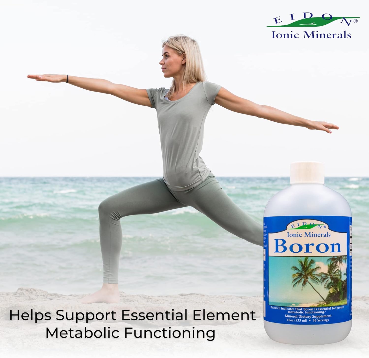 Eidon Ionic Minerals Liquid Boron Drops - 18 oz, Supports Brain and Bone Health, Bioavailable Supplement without Preservatives