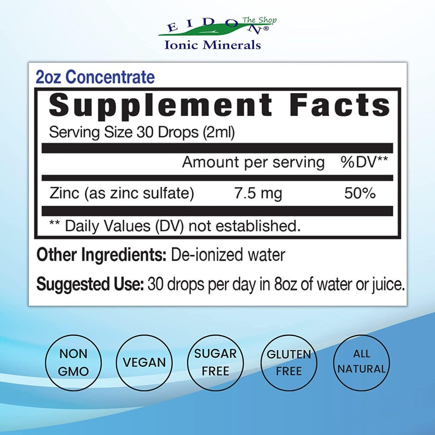 Eidon Ionic Minerals Liquid Variety Pack - Silica, Zinc, Magnesium Drops - All-Natural Trace Minerals, No Additives - 2 oz, Pack of 3