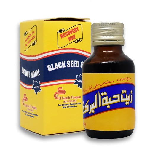 El Captain Black Seed Oil - Pure Cold Pressed Nigella Herbal Herbs from Egypt (2.11 oz / 60 ml)