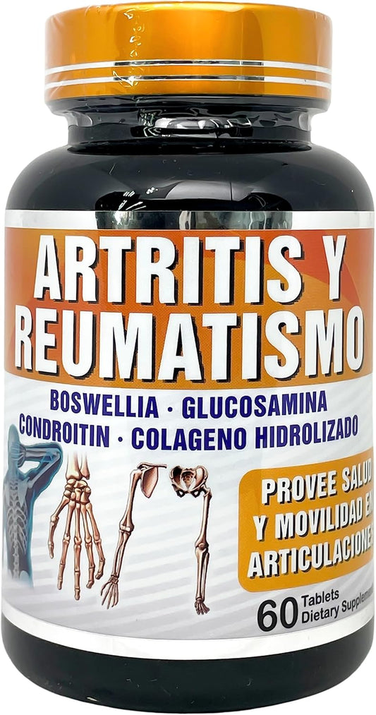 El Colibri Arthritis and Rheumatism Relief Tablets with Boswellia, Glucosamine, Chondroitin, and Collagen - 60 Tablets