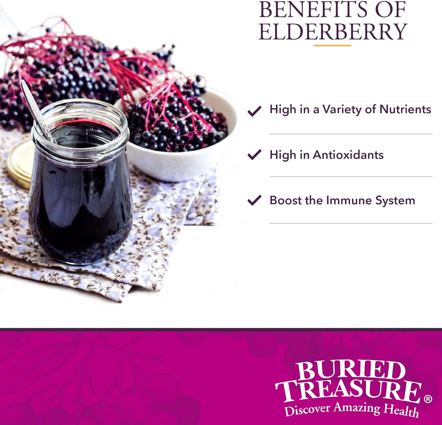 Elderberry ACF Liquid Immune Support with 4,000mg Sambucus Concentrate, Vitamin C & Raw Honey 16oz