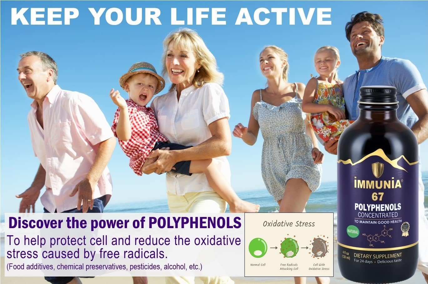 Elderberry Concentrate with 67 Polyphenols - Premium Antioxidant Supplement - 24-Day Supply