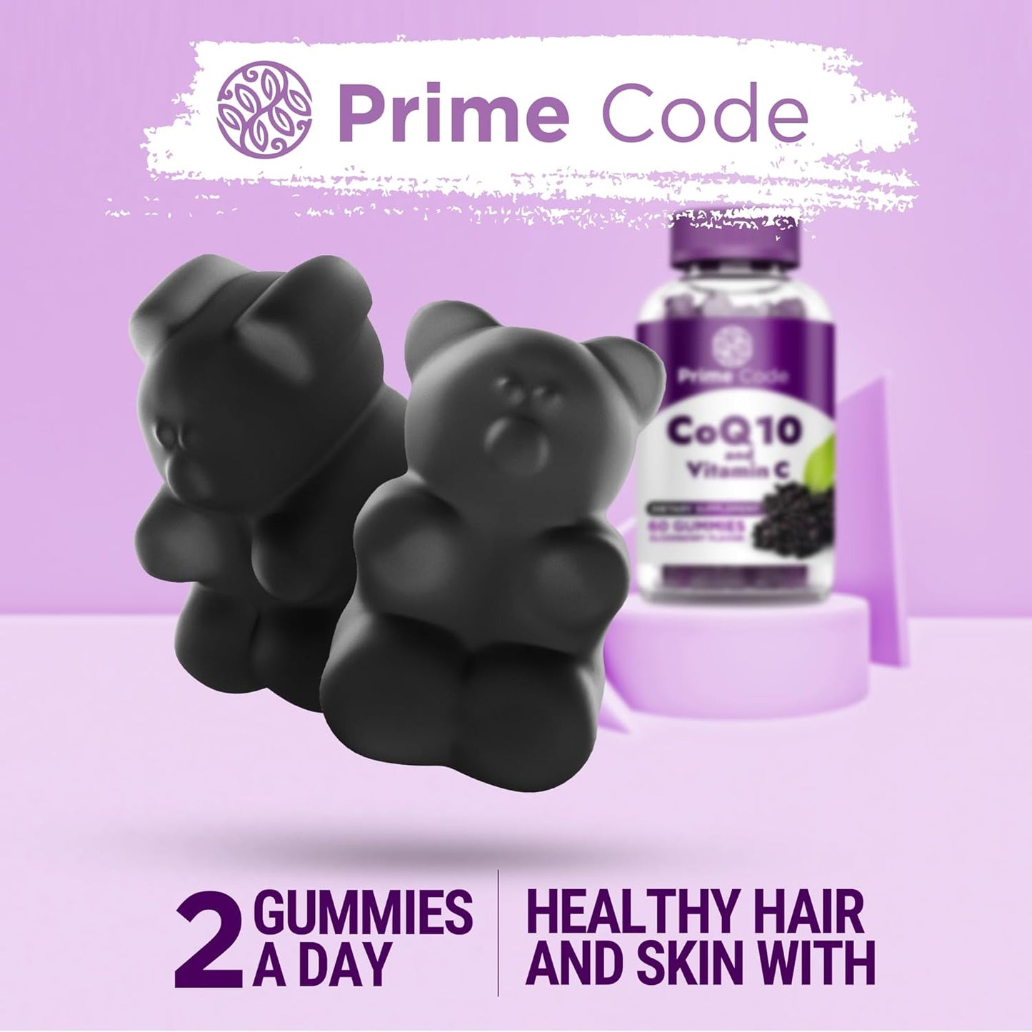 Elderberry CoQ10 Gummies with Vitamin C for Heart Health & Immune Support - Vegan, Non-GMO, Gluten-Free - Energy & Antioxidant Supplement