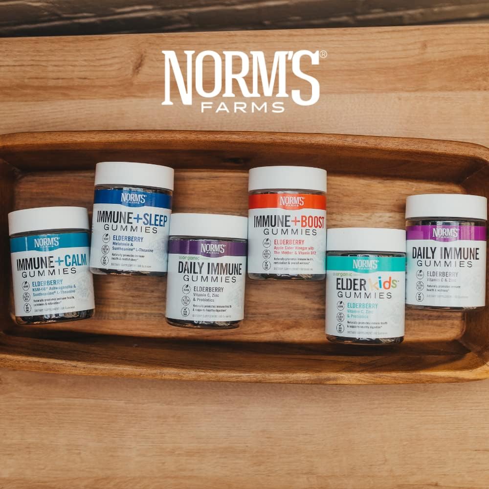 Elderberry Gummies with Vitamin C, Zinc, and Probiotics - Vegan, Gluten Free, Non-GMO - 120 Gummies