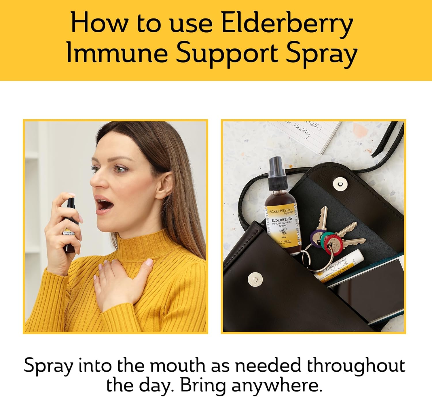 Elderberry Honey Propolis Throat Spray - Natural Immune Support for Kids & Adults - 2oz